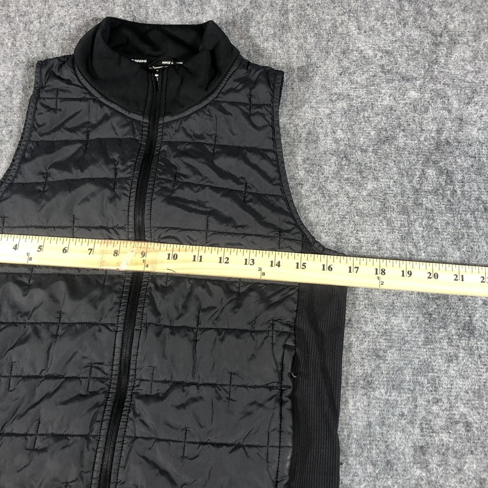 Nike Therma-Fit Running Vest Wome's Small Black Quilted‎ Zip Pockets Insulated - Picture 10 of 14